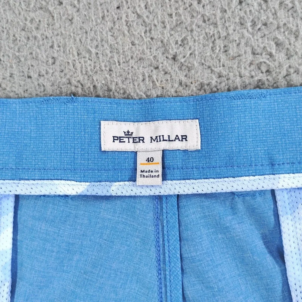 Peter Millar Shorts Mens 40 Blue Crown Sport Performance Wicking Golf Chino EUC - Picture 6 of 16